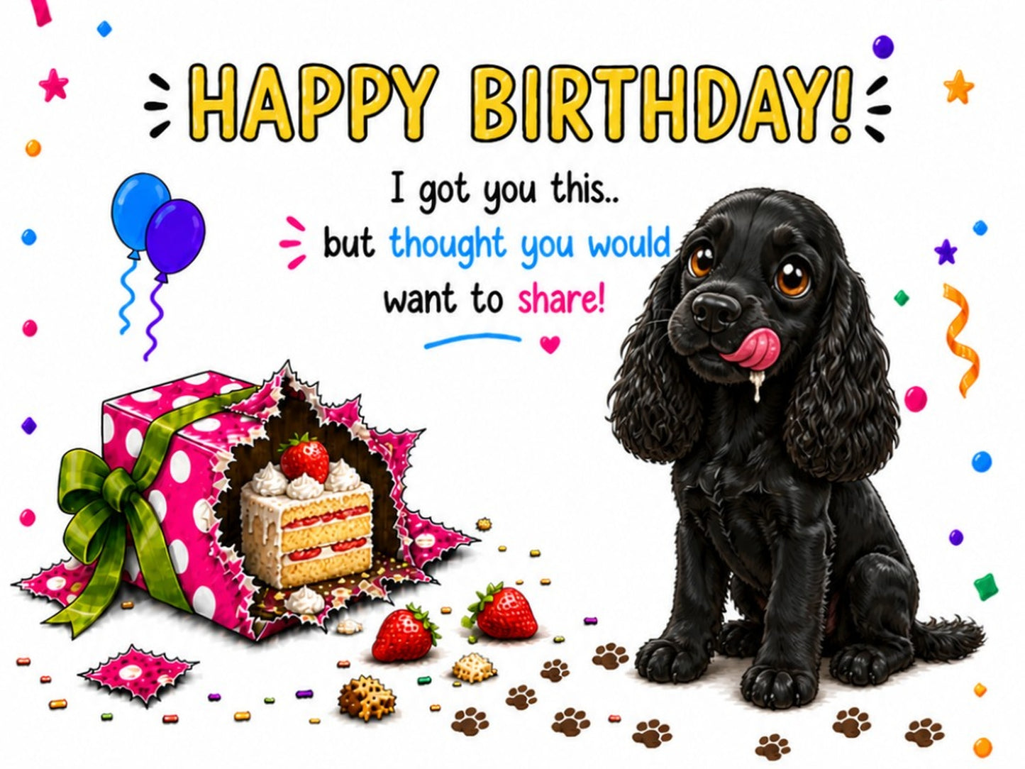 Funny Dog Birthday Card β Cheeky Pet Card Present