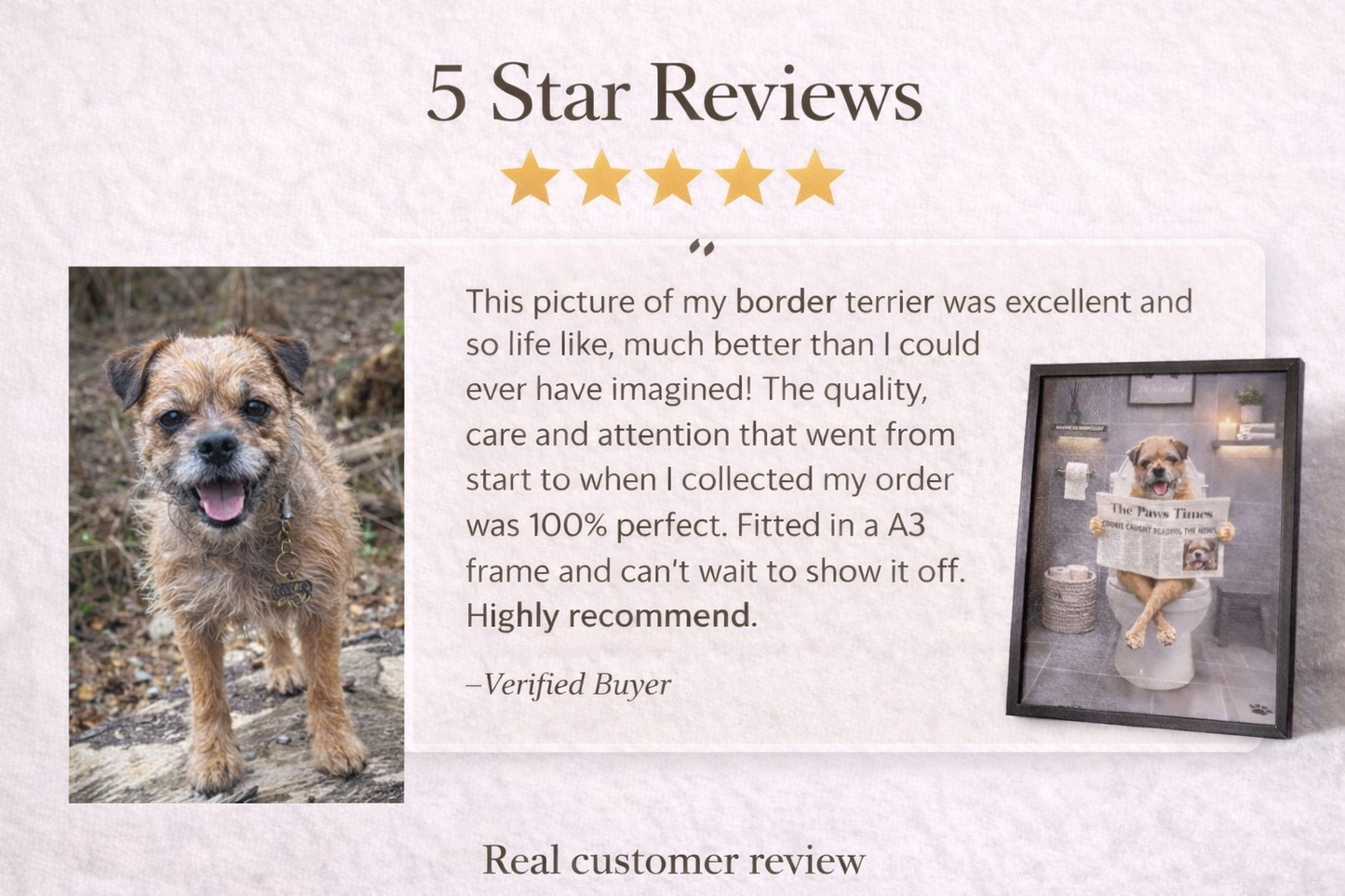 Funny Dog Toilet Print – Personalised A3 Wall Art - Photo to Art - Custom Portrait