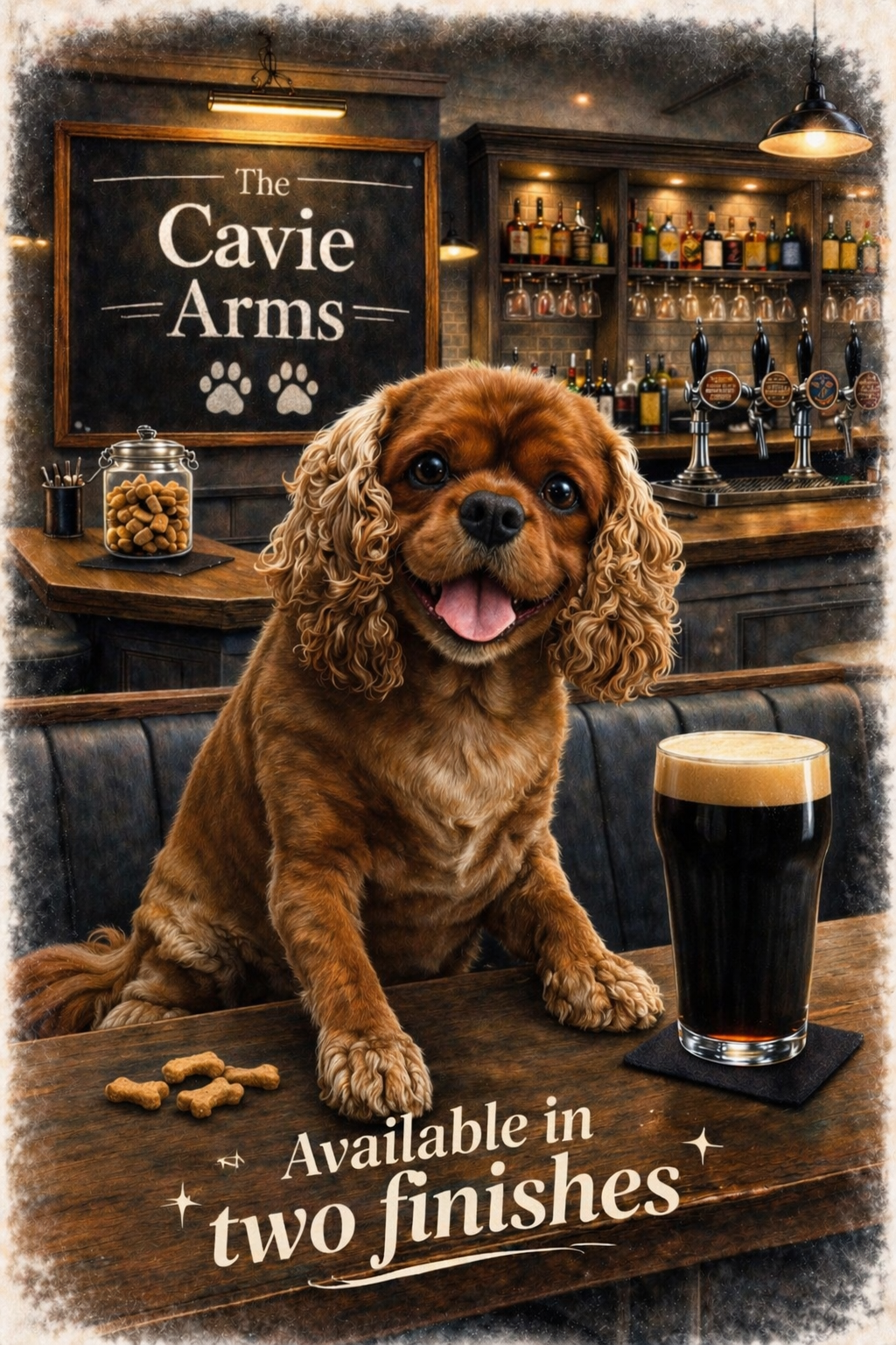 Funny Dog Pub Print A3 Print Custom Personalised - Modern Humour Art