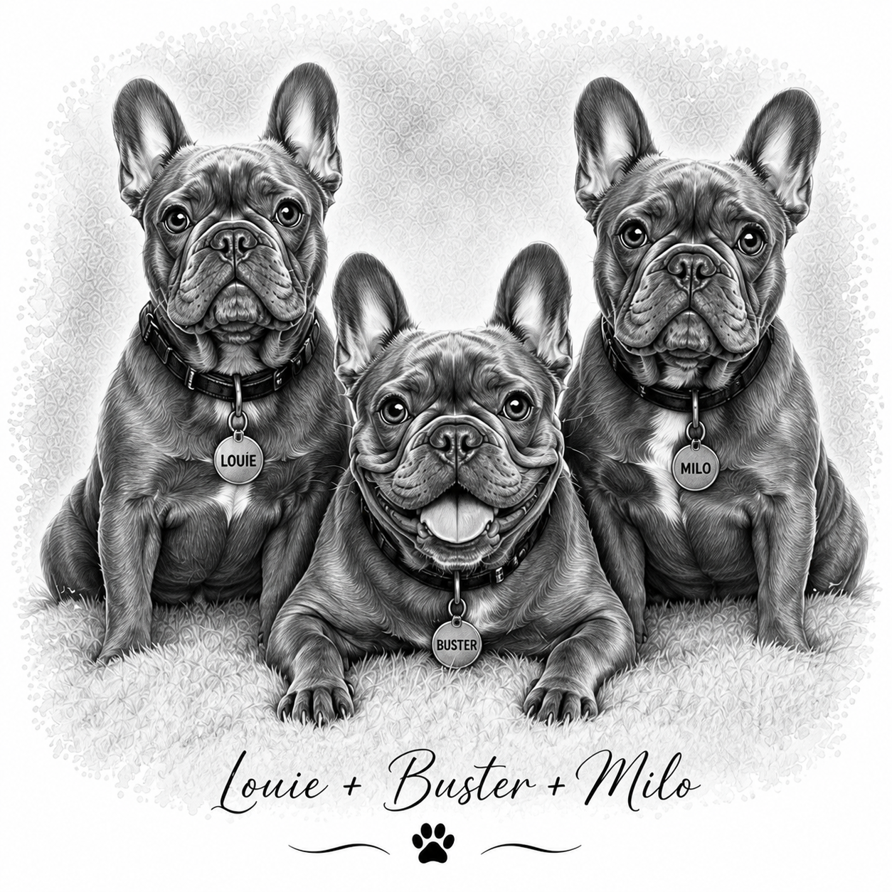Custom Pet Portrait – Personalised Dog Print from Photo – A3 Wall Art-Colour or Black & White