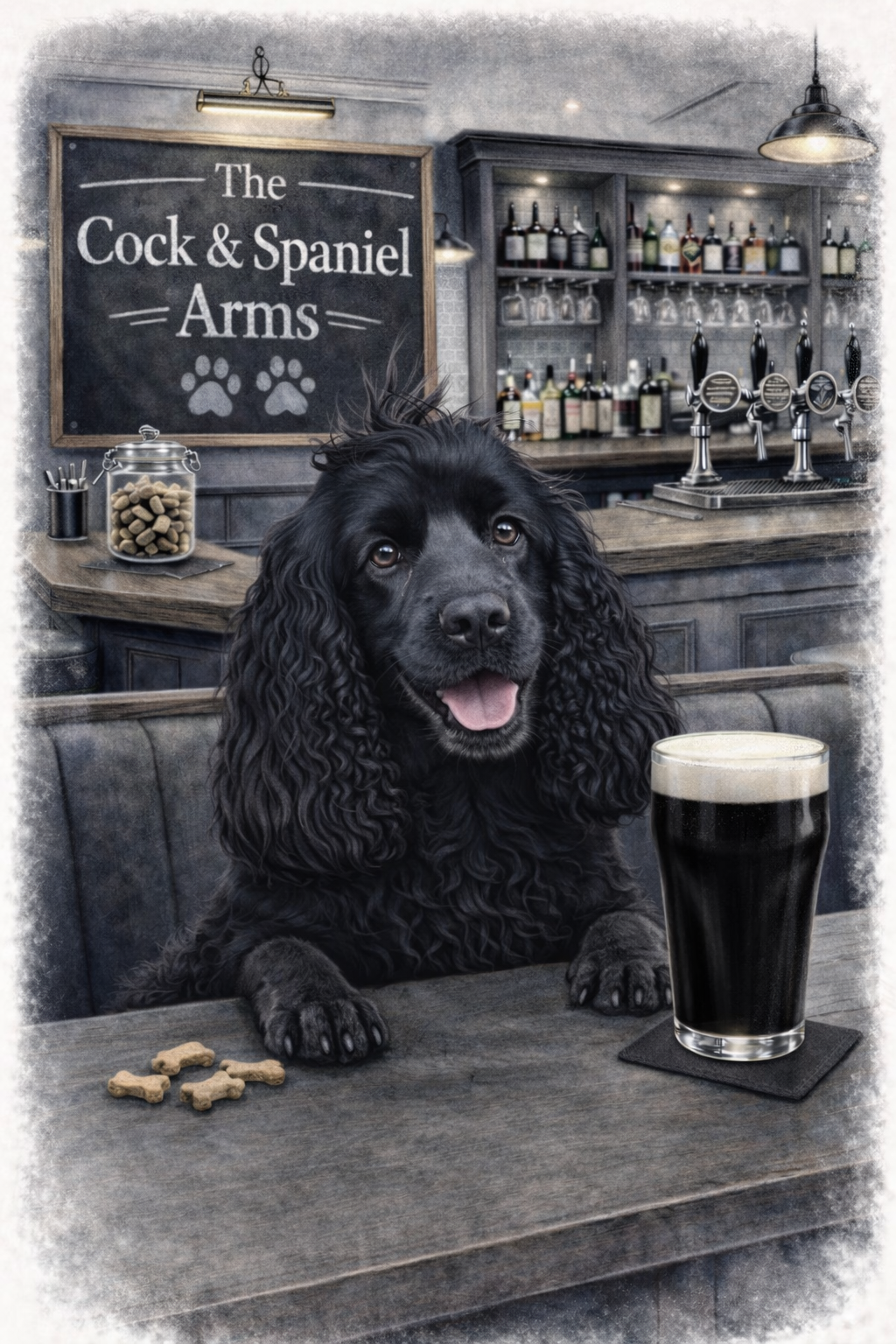 Funny Dog Pub Print A3 Print Custom Personalised - Modern Humour Art