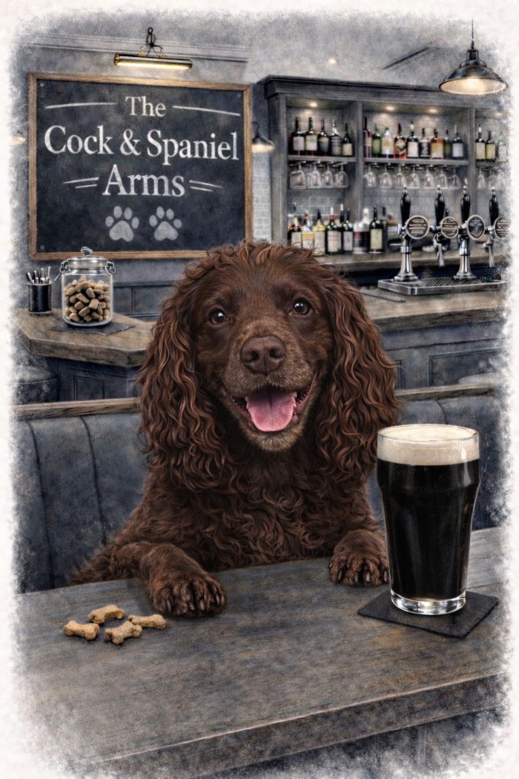 Funny Dog Pub Print A3 Print Custom Personalised - Modern Humour Art