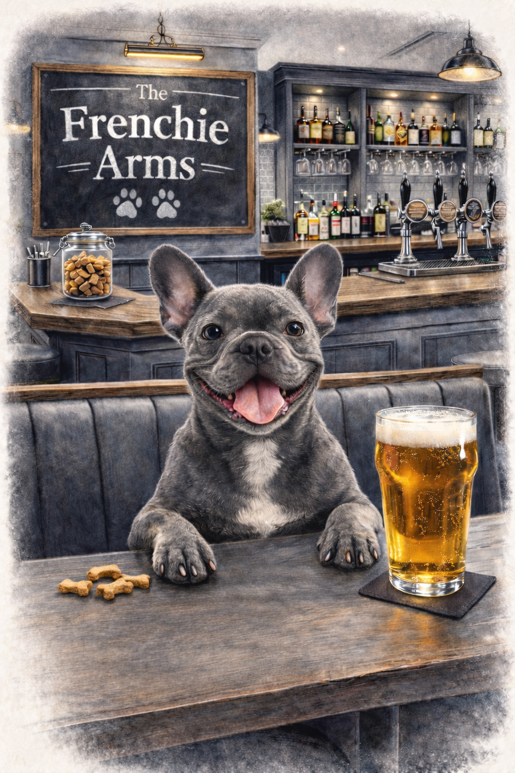 Funny Dog Pub Print A3 Print Custom Personalised - Modern Humour Art