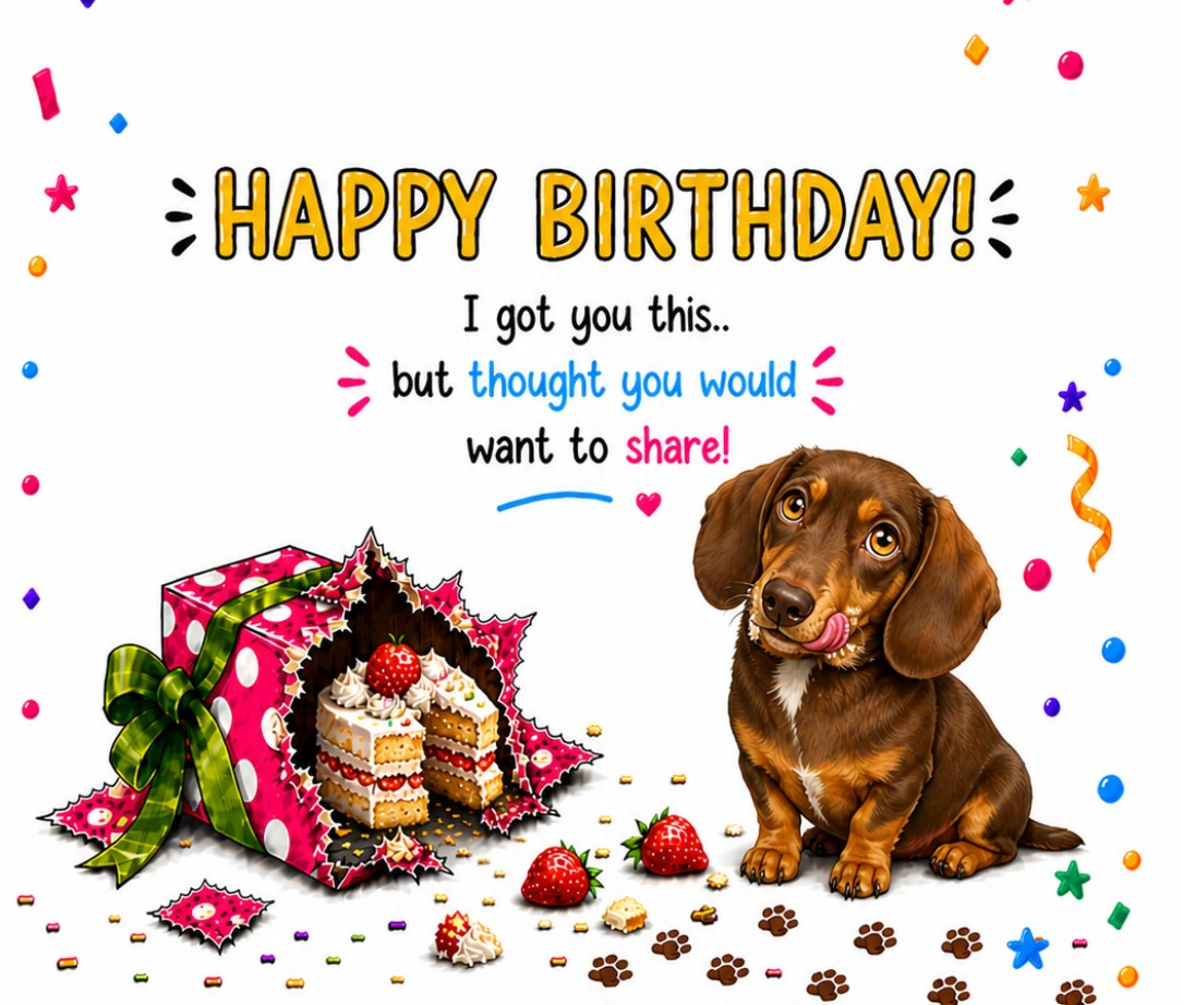 Funny Dog Birthday Card – Cheeky Pet Card Present