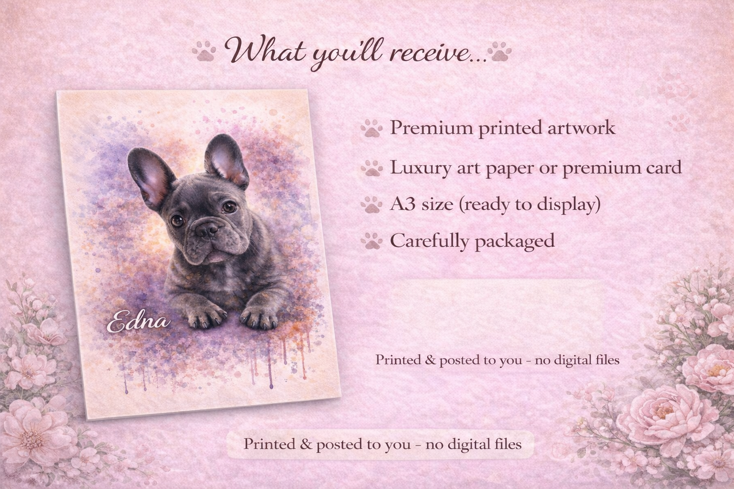 Custom Pet Portrait from Photo – Colour Splash Style | Personalised Dog Print | Unique Pet Gift | A3 Artwork
