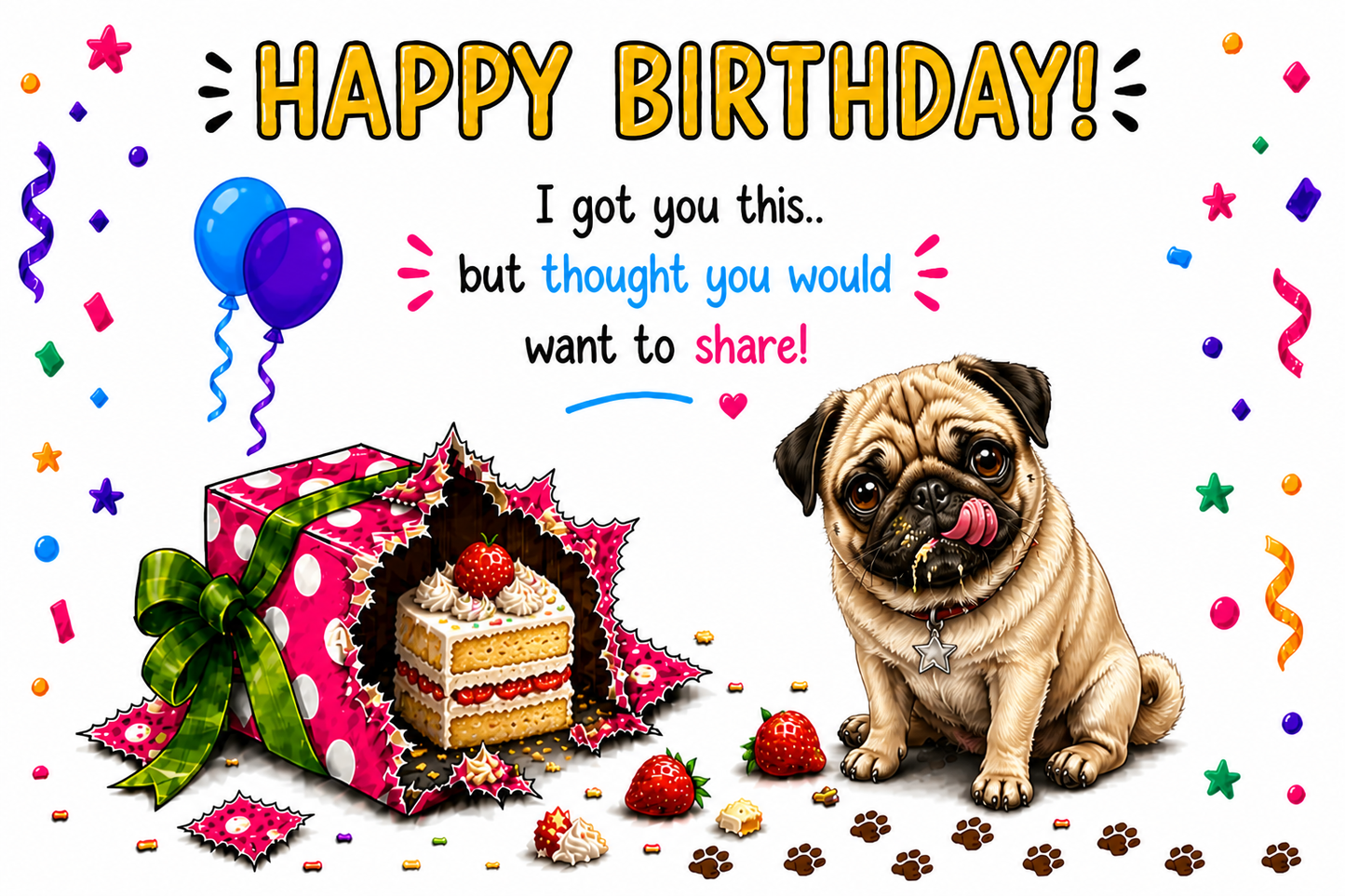 Funny Dog Birthday Card – Cheeky Pet Card Present