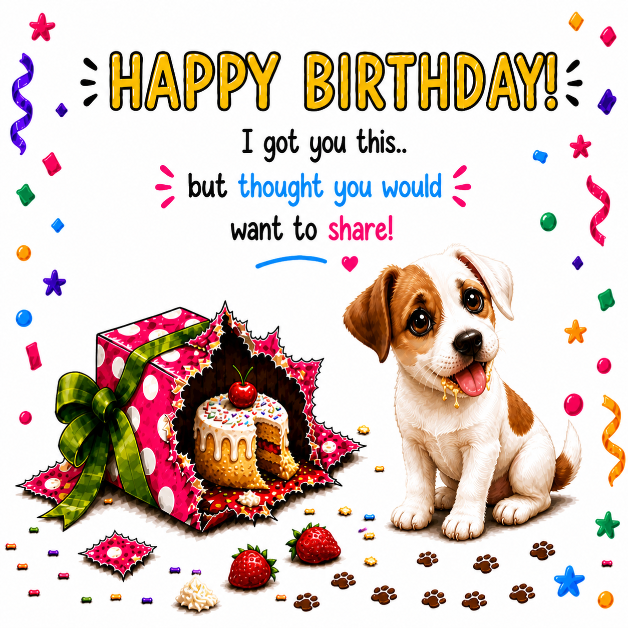 Funny Dog Birthday Card – Cheeky Pet Card Present