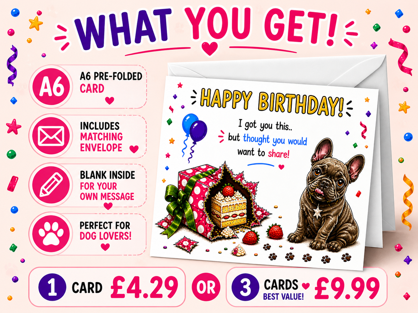 Funny Dog Birthday Card – Cheeky Pet Card Present