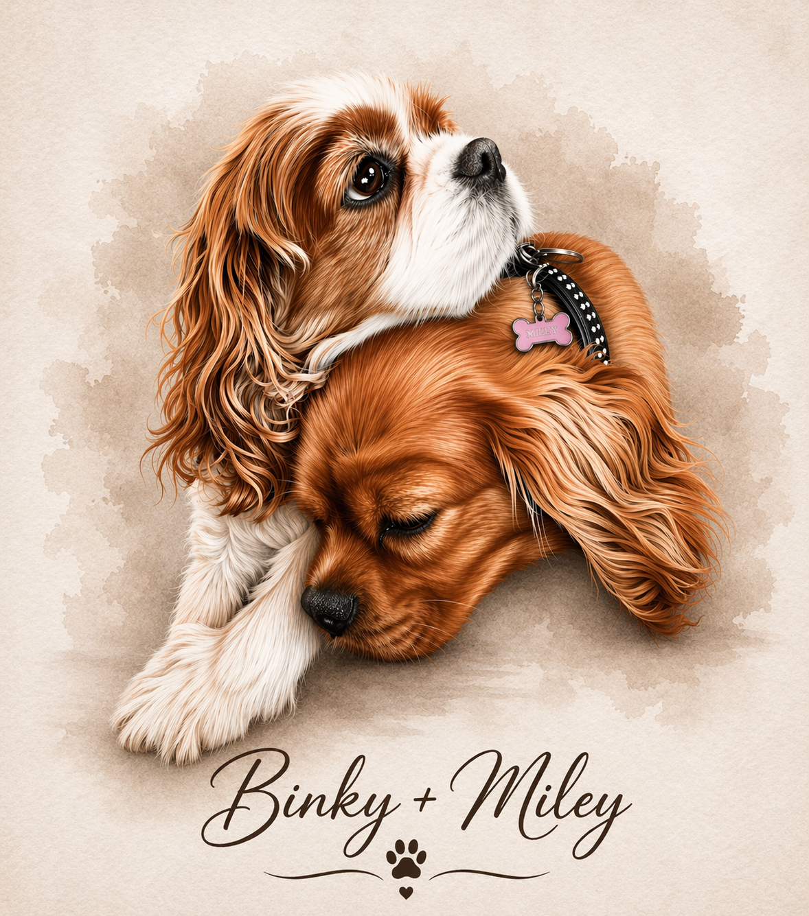 Custom Pet Portrait – Personalised Dog Print from Photo – A3 Wall Art-Colour or Black & White