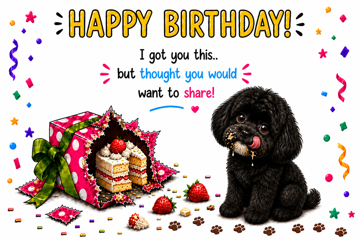 Funny Dog Birthday Card – Cheeky Pet Card Present