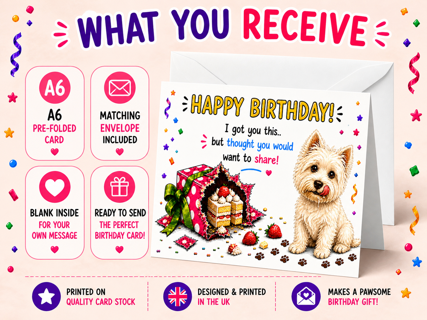 Funny Dog Birthday Card – Cheeky Pet Card Present