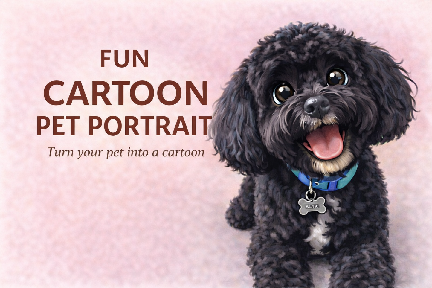 Cartoon Pet Portrait from Photo | Funny Dog Caricature Print | Personalised Pet Gift | Custom Dog Portrait | A3 Wall Art Gift