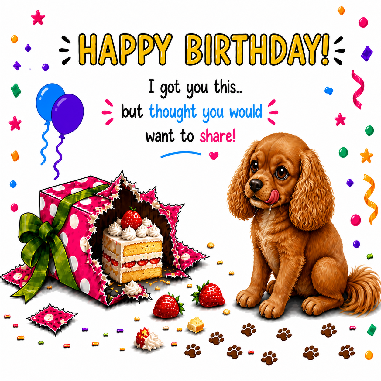 Funny Dog Birthday Card – Cheeky Pet Card Present