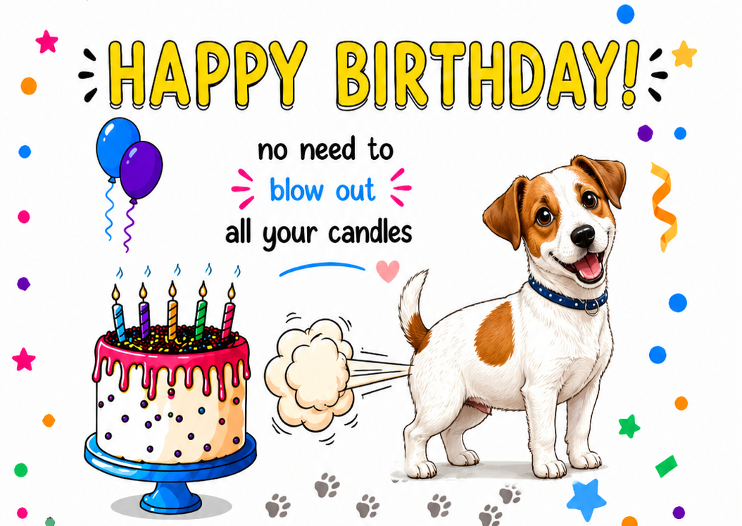 Funny Dog Birthday Card – Cheeky Pet Card