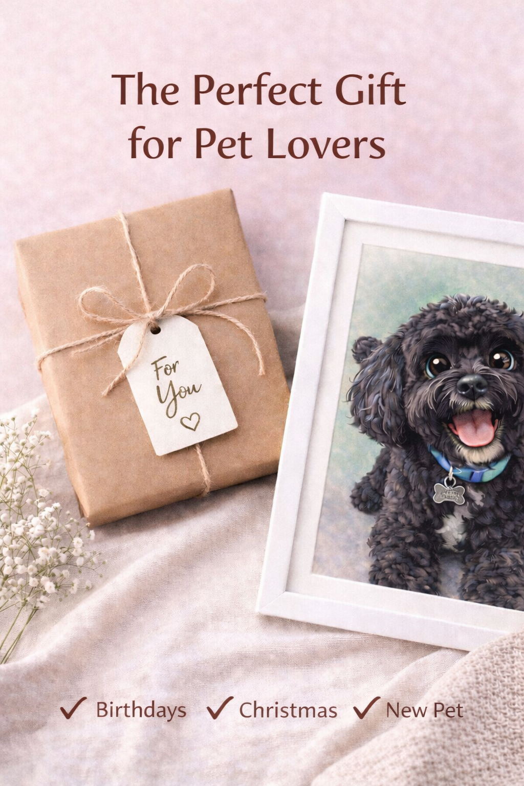 Cartoon Pet Portrait from Photo | Funny Dog Caricature Print | Personalised Pet Gift | Custom Dog Portrait | A3 Wall Art Gift