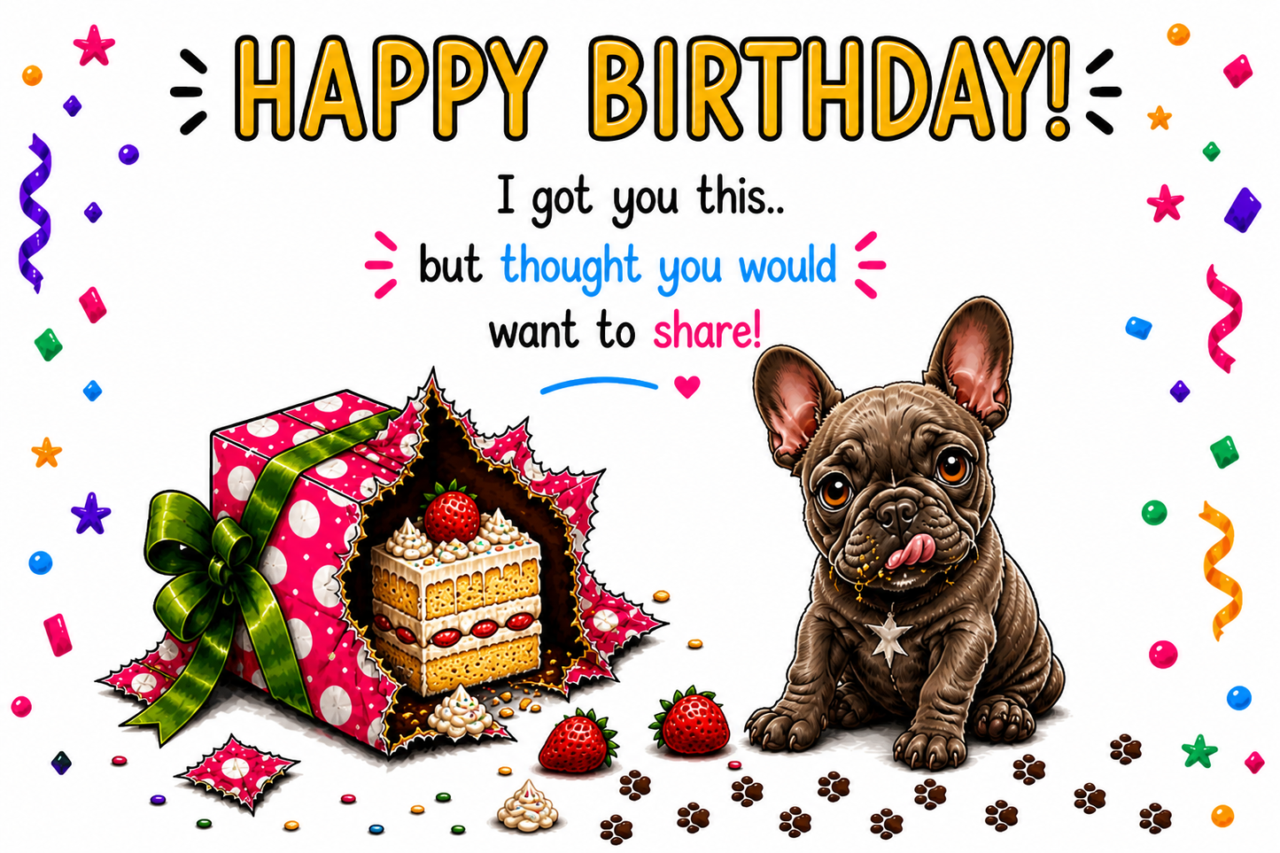 Funny Dog Birthday Card – Cheeky Pet Card Present