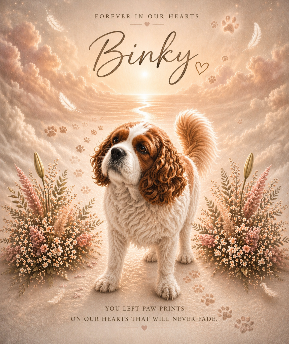 Custom Pet Memorial Portrait – Personalised Dog Loss Remembrance Print | Rainbow Bridge Keepsake | A3 Pet Tribute Artwork