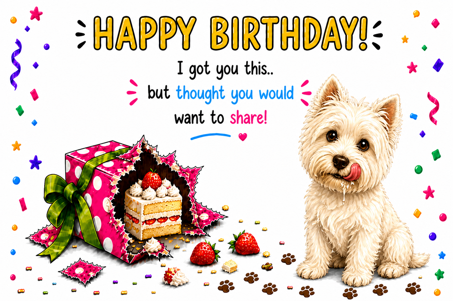 Funny Dog Birthday Card – Cheeky Pet Card Present