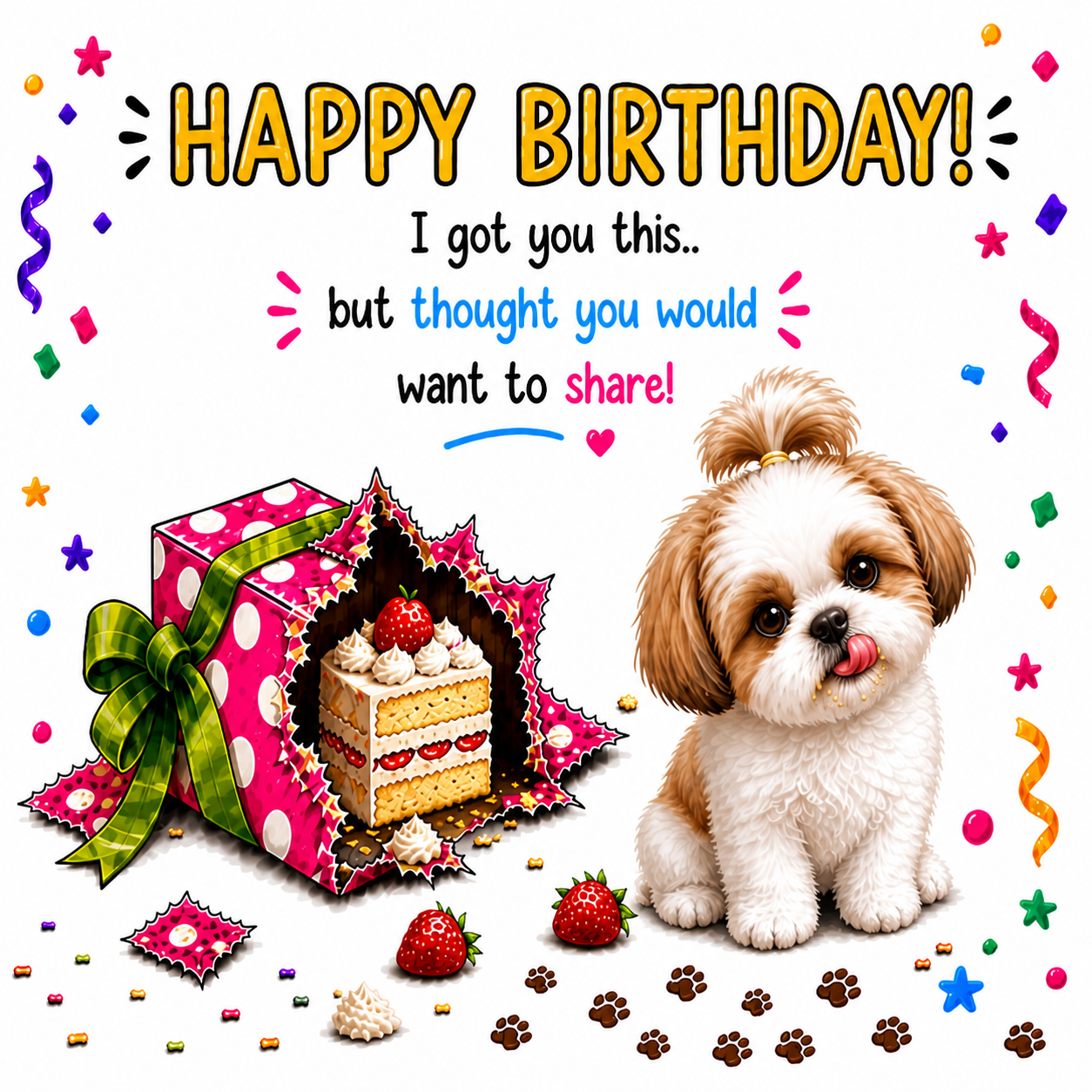 Funny Dog Birthday Card – Cheeky Pet Card Present